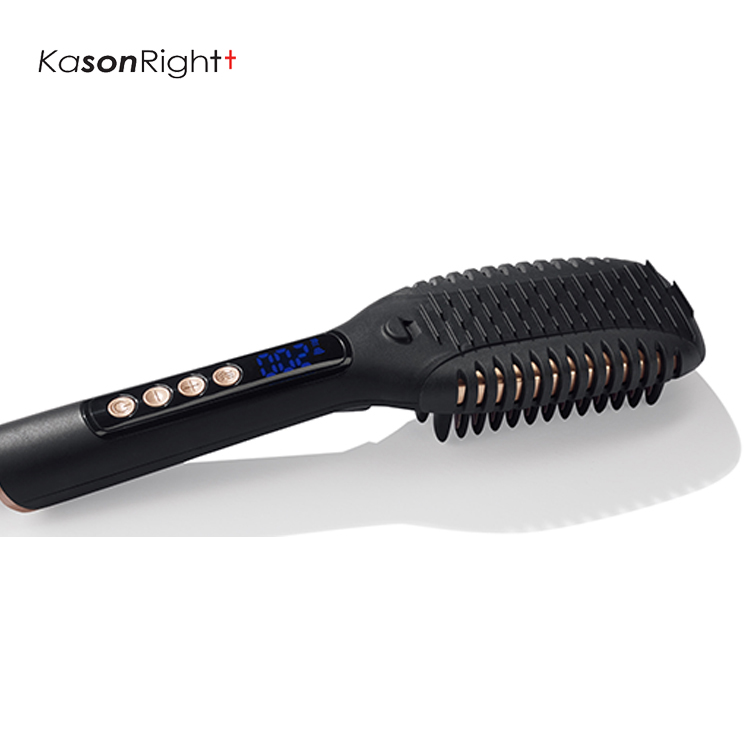 Spazzola per lisciare i capelli con volume a onde laterali 3 IN 1, display a LED, pettine multicapelli con riscaldamento lisciante rapido MCH