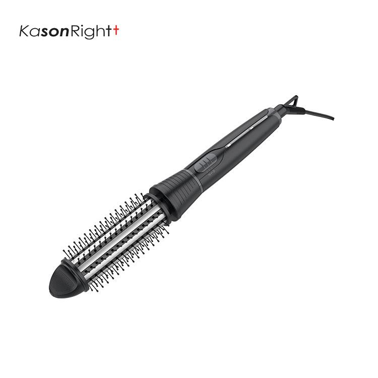Styler per capelli elettrico riscaldato, riscaldamento rapido PTC, 2 impostazioni di temperatura, indicatore LED, spazzola per capelli riscaldante rotante del volume